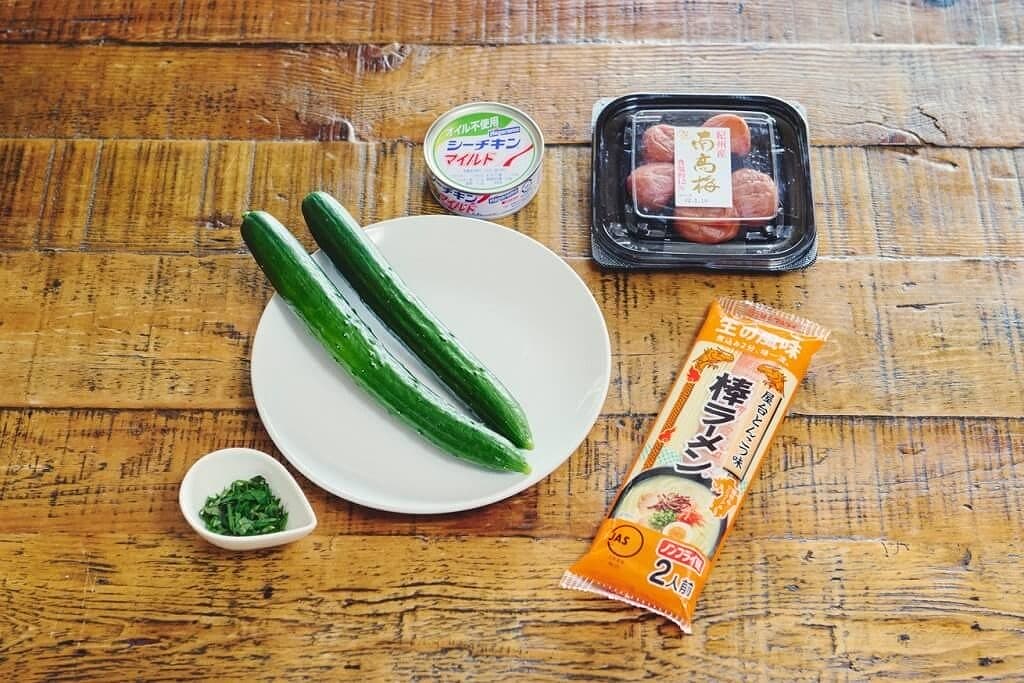 アプライドのBTOPC「Barikata」に絡めたラーメン「冷やして美味しい！さっぱり豚麺」に使う材料